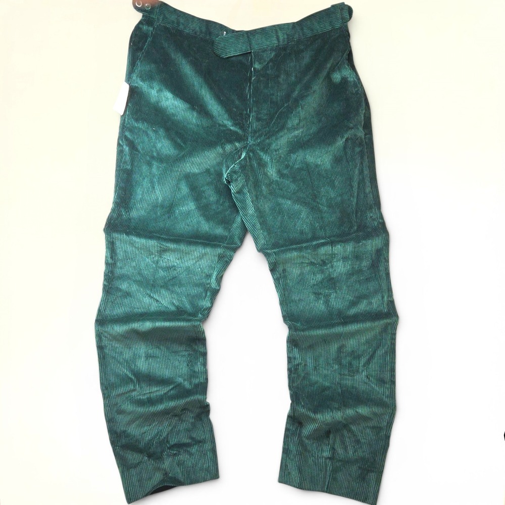 NWT Cordings Corduroy Trousers Green 40 Pants UK Mens Side Adjuster TUN New £110